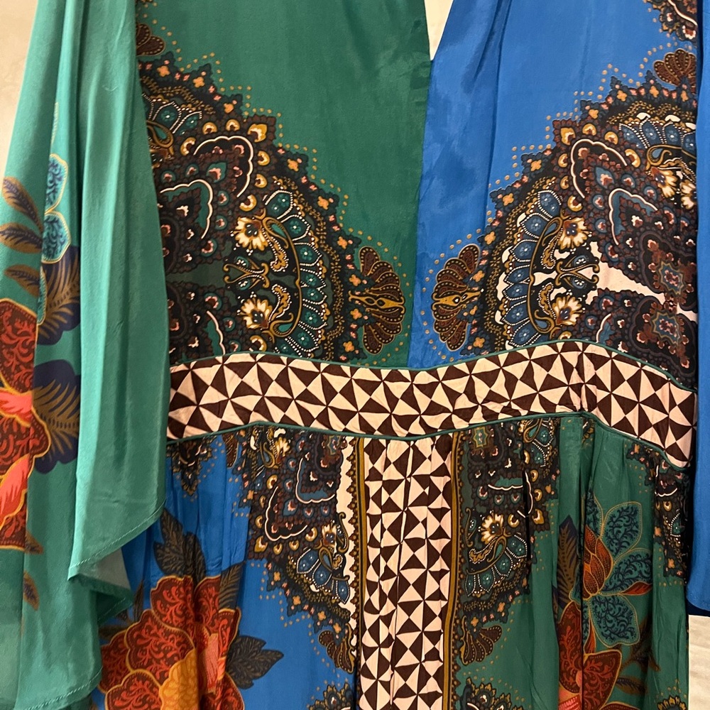 Farm Rio for Anthropologie Multicolor Floral Maxi Dress XL Petite - Picture 2 of 14